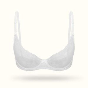 NWT Wingslove 1/2 Cup Lace Mesh Demi Underwire Bra